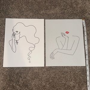 SET OF TWO ONE LINE DRAWING PRINTS